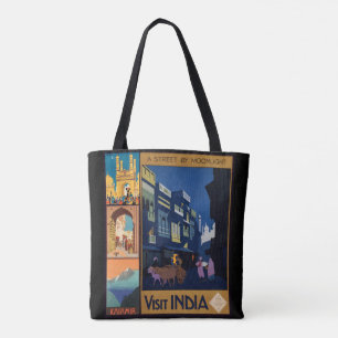 Vintage India Travel Poster collage bags