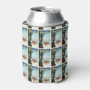 Vintage India Travel Poster custom drink coolers
