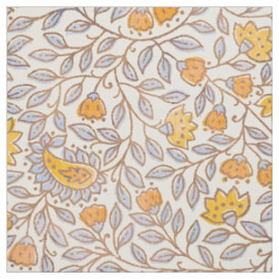 Vintage Indian Block Print floral pattern Fabric