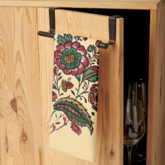 Vintage Indian Cotton Chintz Fabric  Tea Towel