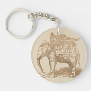 Vintage Indian Elephant Keychain