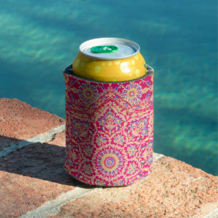 Vintage Indian Embroidery Pattern Can Cooler