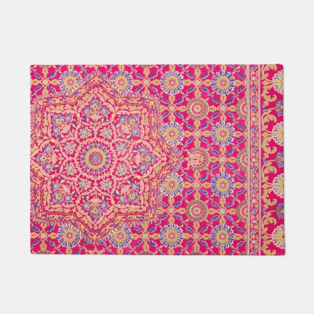 Vintage Indian Embroidery Pattern Doormat (Front)