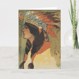 Vintage Indian Girl Card