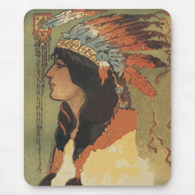 Vintage Indian Girl Mouse Pad (Front)