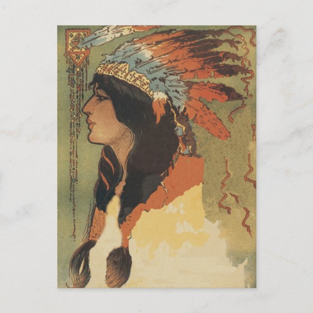 Vintage Indian Girl Postcard (Front)
