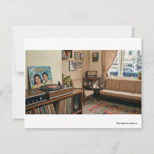 Vintage Indian Nostalgia: Retro 1970s Living Room  Card
