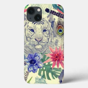 Vintage Indian Style Tiger Pattern iPhone 13 Case