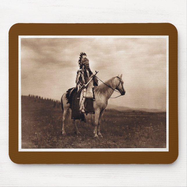 Vintage Indian War Chief Mouse Pad (Front)