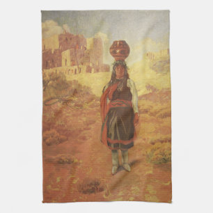 Vintage Indian Water Carrier by EW Rollins Tea Towel