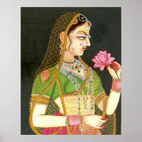 Vintage Indian Woman, Mughal Art