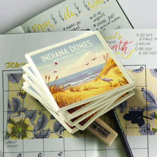 Vintage Indiana Dunes National Park Magnet