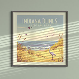Vintage Indiana Dunes National Park  Poster