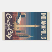 Vintage Indianapolis Indiana Retro Cityscape Trave