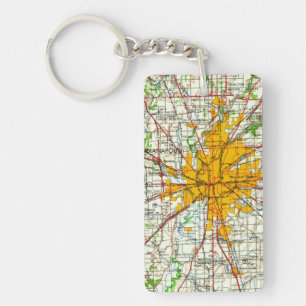 Vintage Indianapolis Map Key Ring