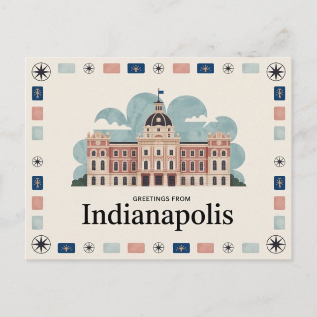 Vintage Indianapolis Postcard | Greetings from (Front)