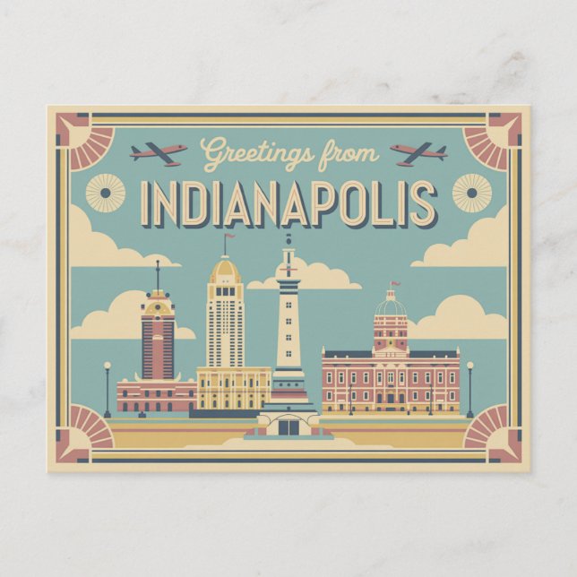 Vintage Indianapolis Postcard | Greetings from (Front)