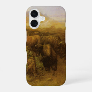 Vintage Indians, Buffalo Hunt by CM Russell iPhone 16 Case