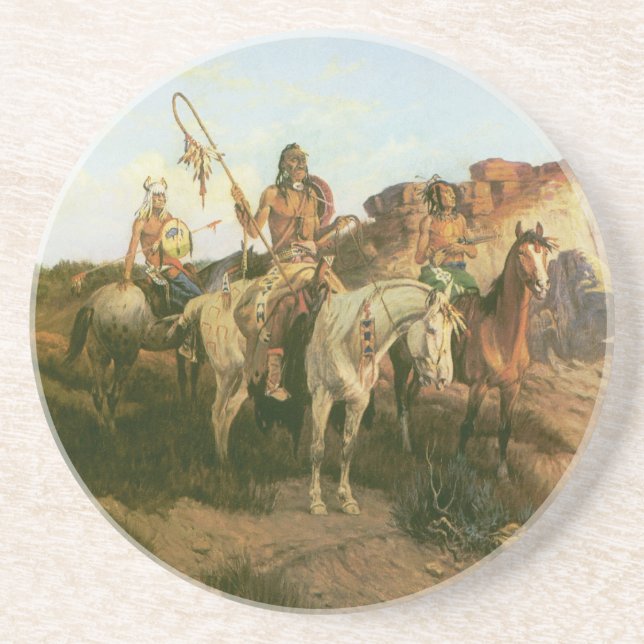 Vintage Indians, Prowlers of the Prairie, Seltzer, Coaster (Front)