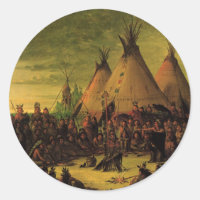 Vintage Indians, Sioux War Council by Catlin