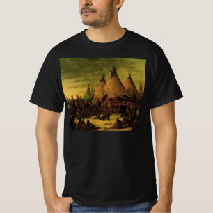 Vintage Indians, Sioux War Council by Catlin T-Shirt