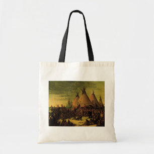 Vintage Indians, Sioux War Council by Catlin Tote Bag