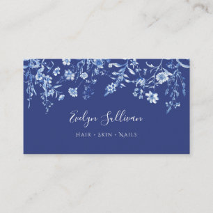 Vintage indigo wildflowers business card