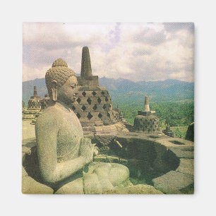 Vintage Indonesia, Borobodur Buddhist temple Magnet