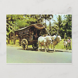 Vintage Indonesia, Gerobag, central Java Postcard