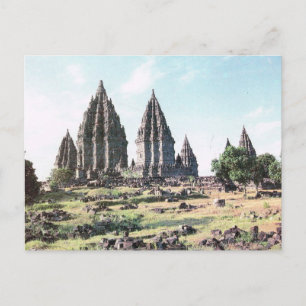 Vintage Indonesia, Prambanan, 9th century temple Postcard