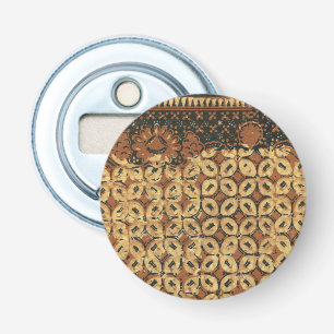 Vintage Indonesian Batik Kawung Pattern Rustic Bottle Opener