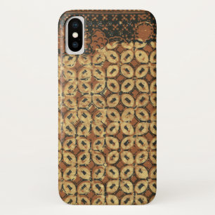 Vintage Indonesian Batik Kawung Pattern Rustic iPhone X Case