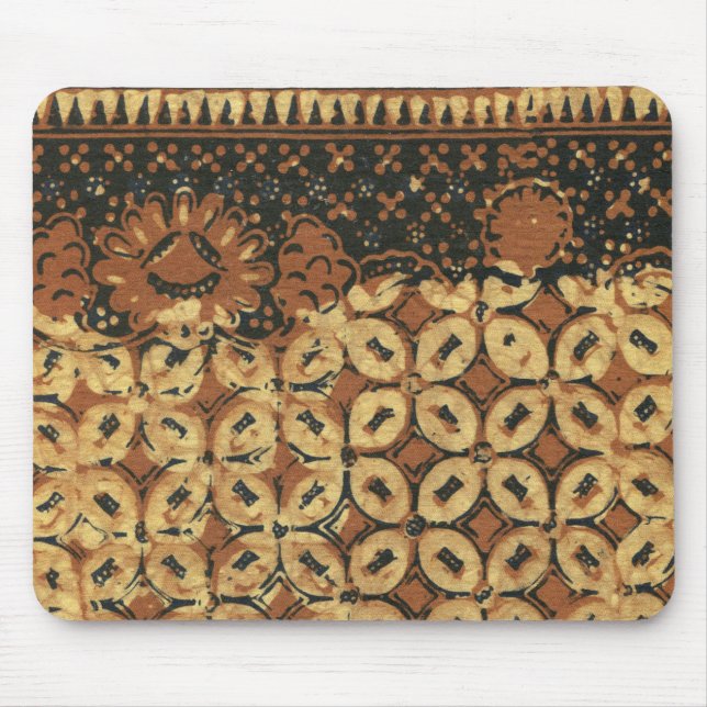 Vintage Indonesian Batik Kawung Pattern Rustic Mouse Pad (Front)