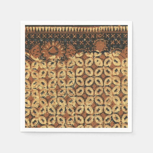 Vintage Indonesian Batik Kawung Pattern Rustic Napkin (Front)