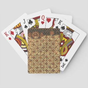 Vintage Indonesian Batik Kawung Pattern Rustic Playing Cards
