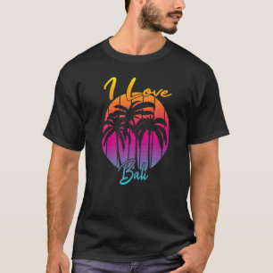 Vintage Indonesian Vacation Bali Palm Trees I Lov T-Shirt