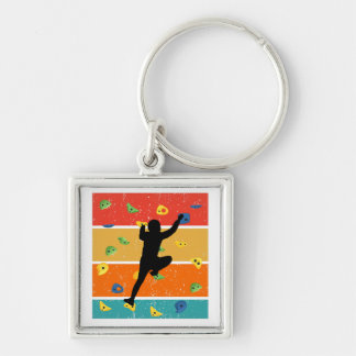 Vintage Indoor Rock Climbing Key Ring