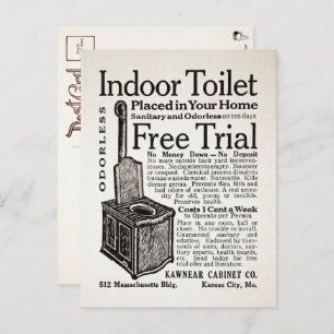 Vintage Indoor Toilet Advertisement Postcard