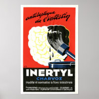 Vintage Inertyl Charvoz French Medical Poster Art