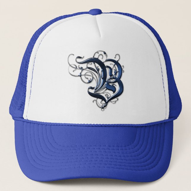 Vintage Initial B Trucker Hat (Front)