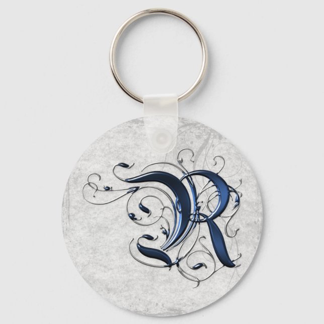 Vintage Initial R Key Ring (Front)