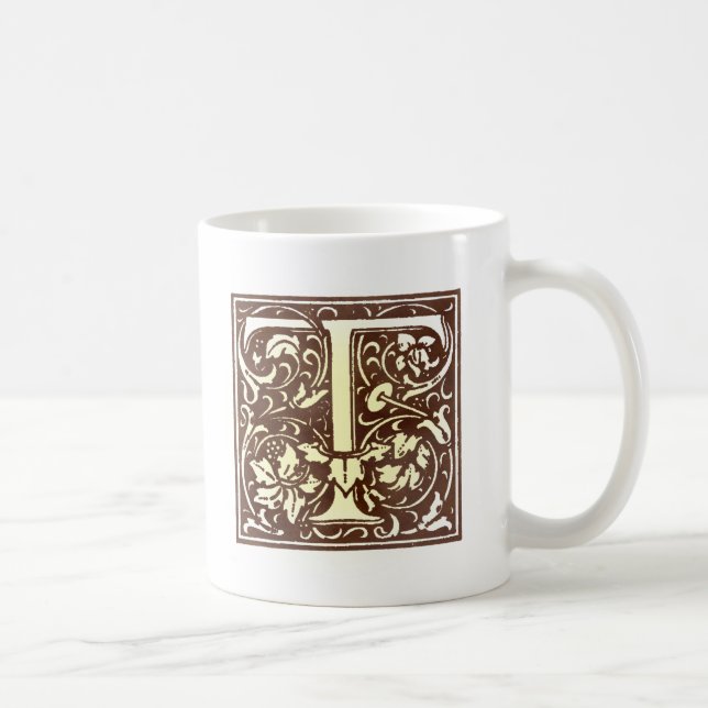 Vintage Initial  T Coffee Mug (Right)