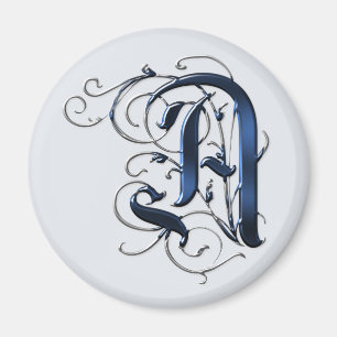 Vintage Initials A Magnet