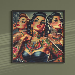 Vintage Inked Girls Poster