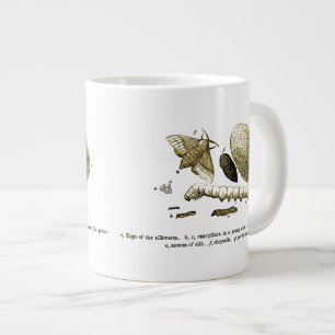 Vintage Insect Image Silkworm Moth Large Coffee Mug