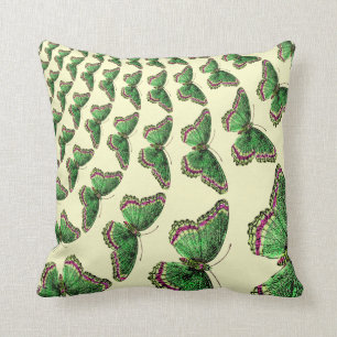 Vintage Insects Entomology Butterflies Pattern Cushion