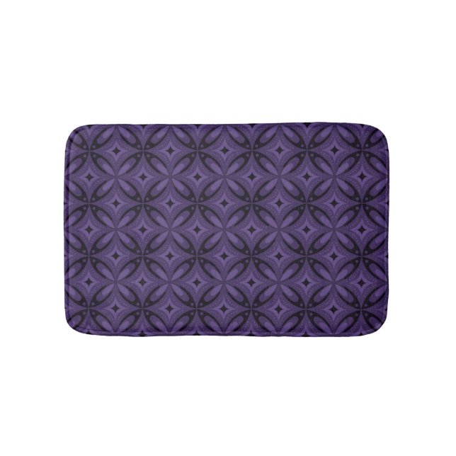 Vintage-Inspired Abstract Geometric Design Bath Mat (Front)