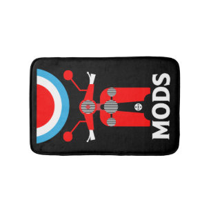 Vintage Inspired British Mods And Rockers Bath Mat