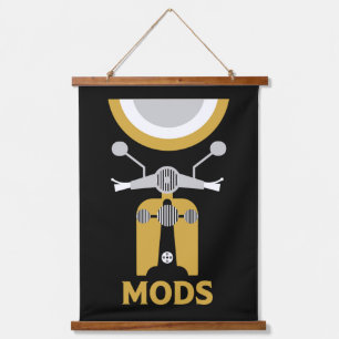 Vintage Inspired British Mods And Rockers Hanging Tapestry