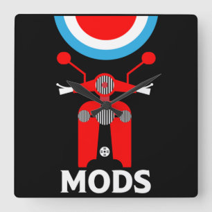Vintage Inspired British Mods And Rockers Square Wall Clock